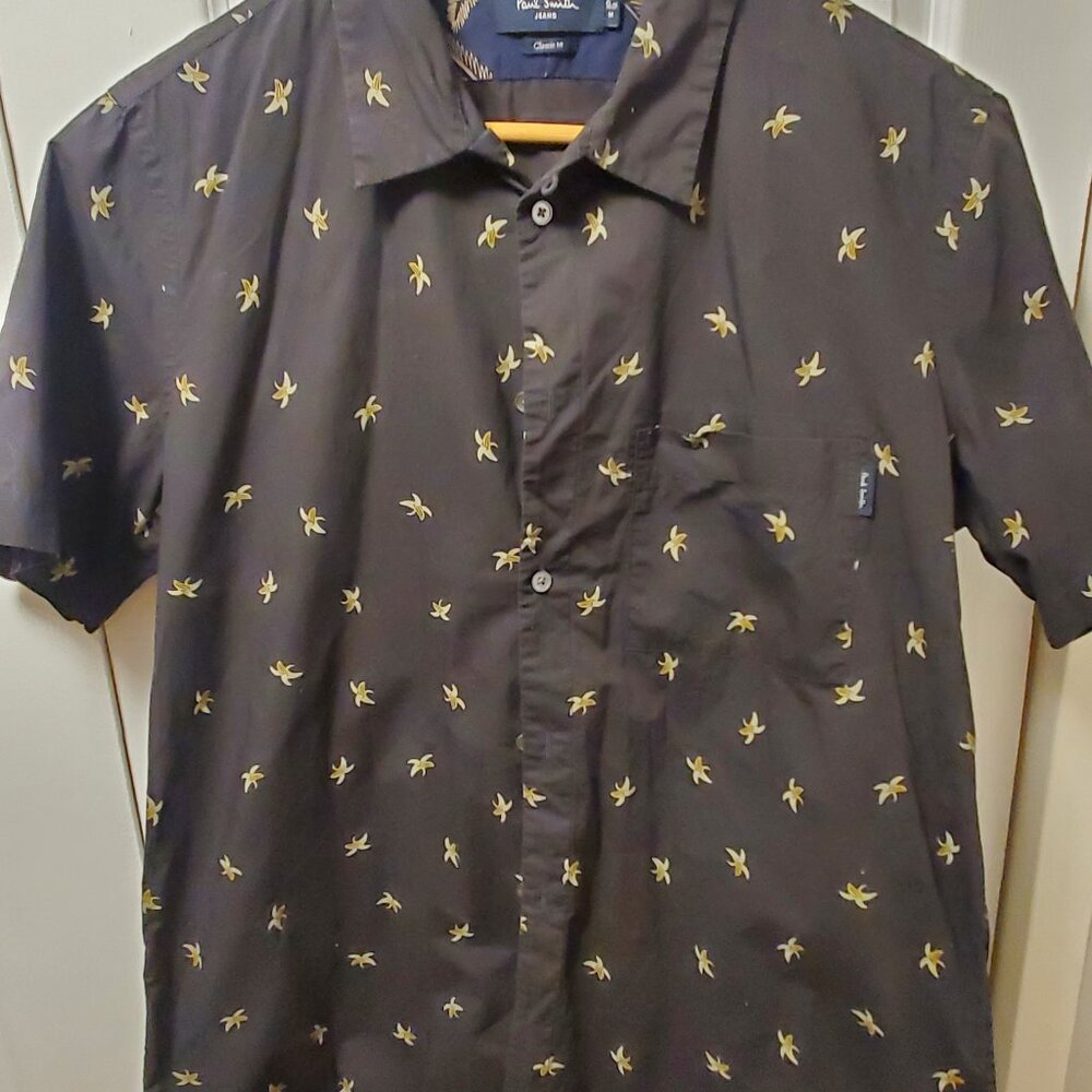Paul Smith Jeans Men's Classic Fit Button Down Short Sleeve Shirt